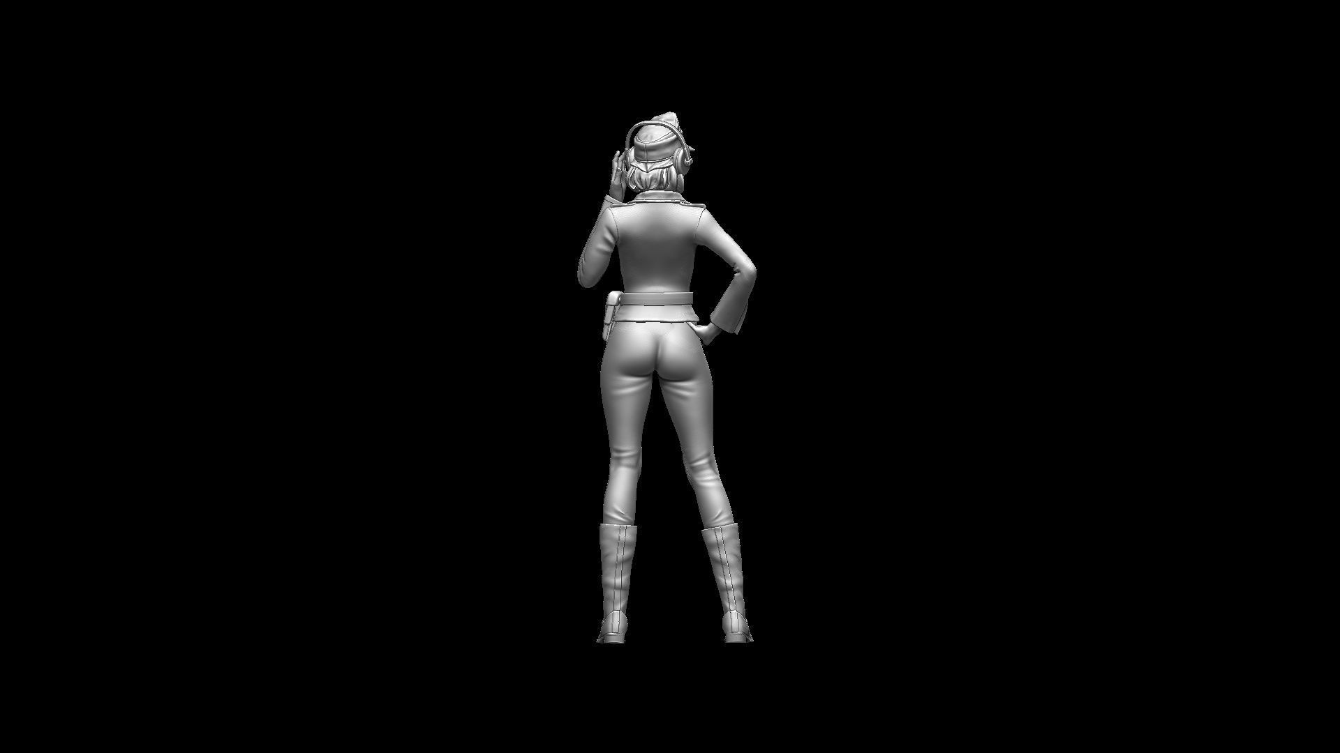german girl tank crew 3D print model_57