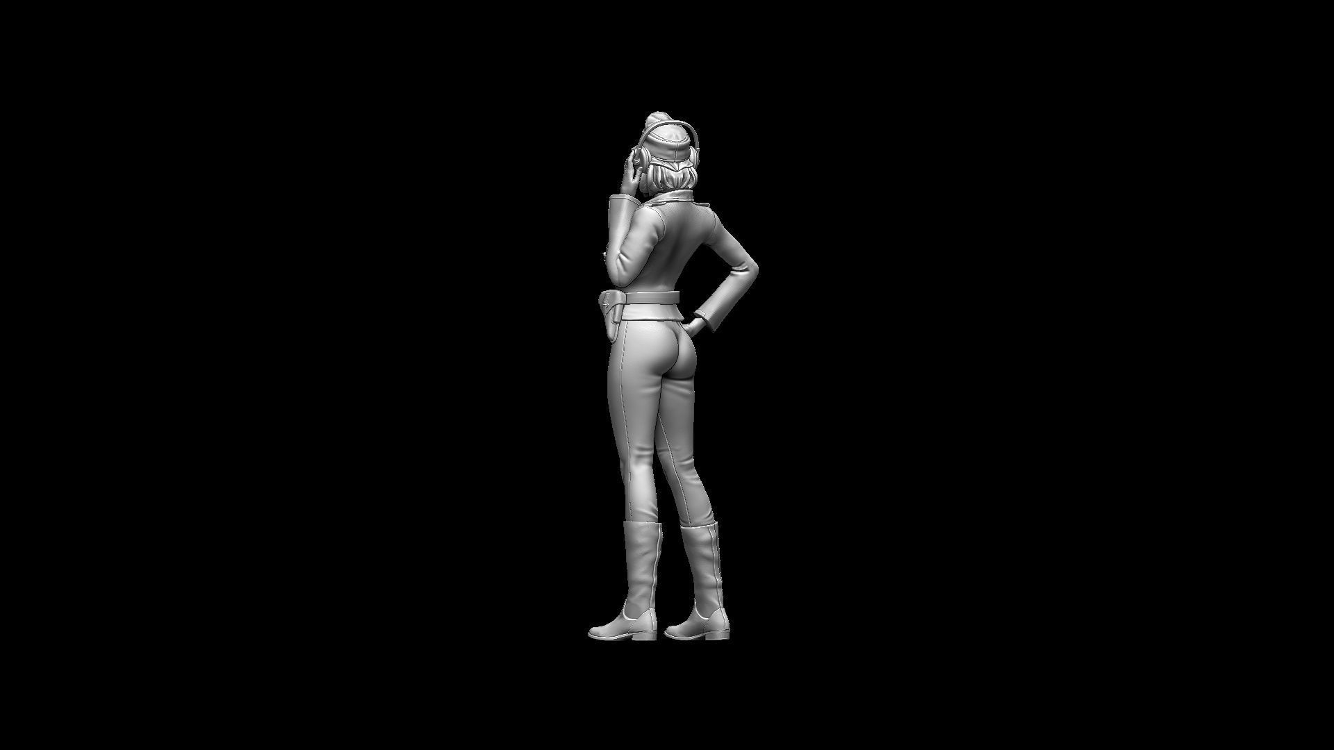 german girl tank crew 3D print model_29