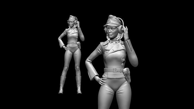 german girl tank crew 3D print model
