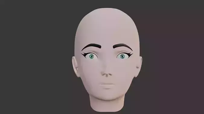 Head character 3D Model Low-poly 3D model