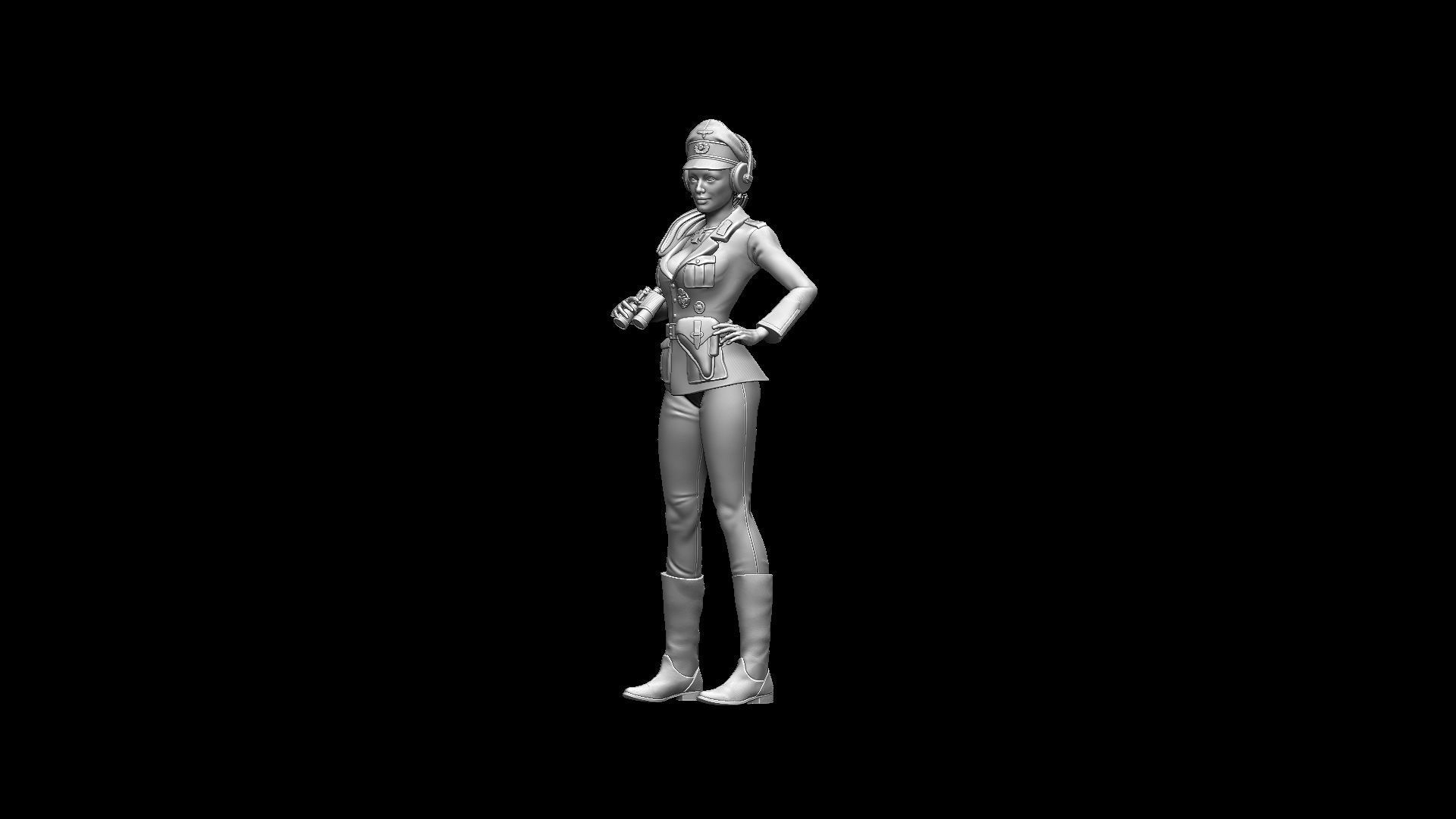 german girl tank crew 3D print model_23