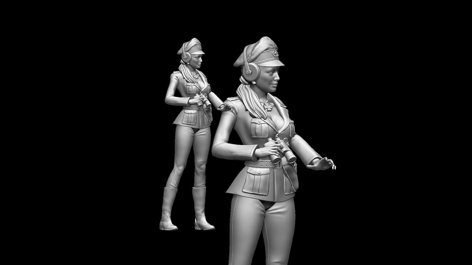 german girl tank crew 3D print model_1
