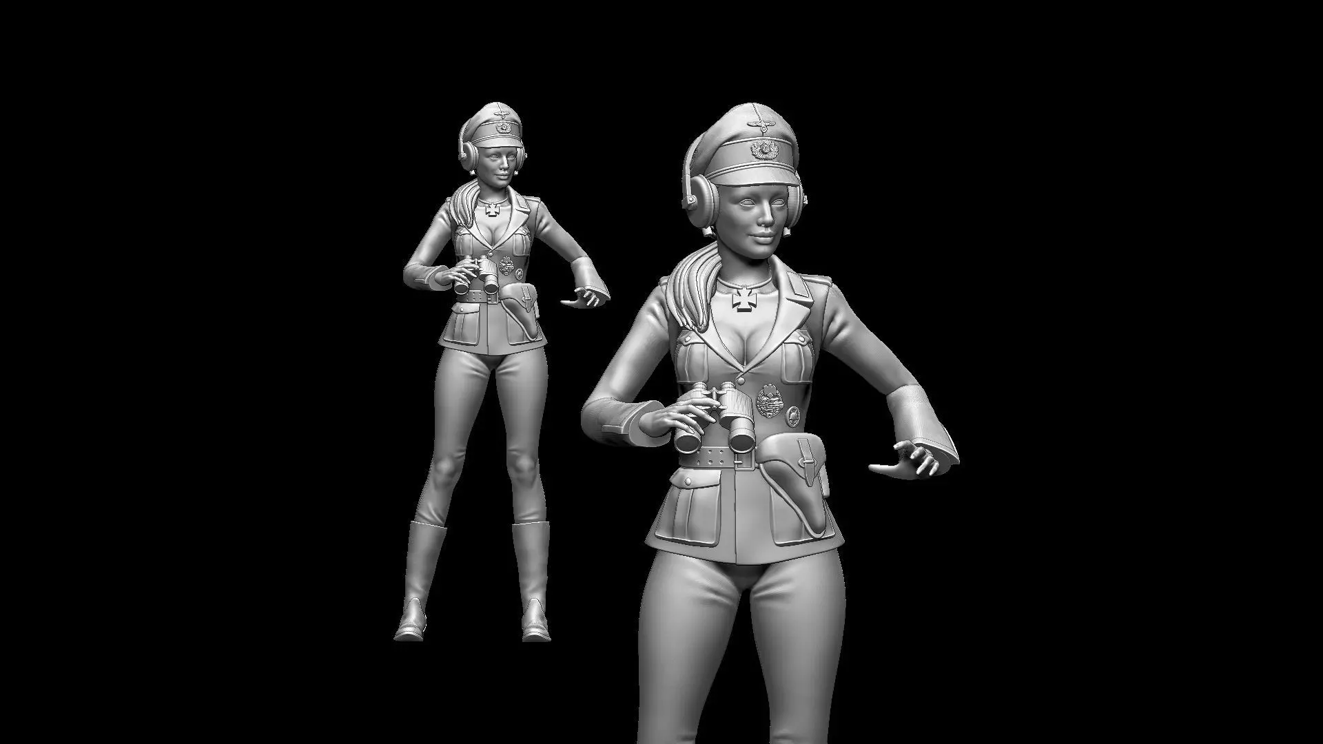 german girl tank crew 3D print model_0