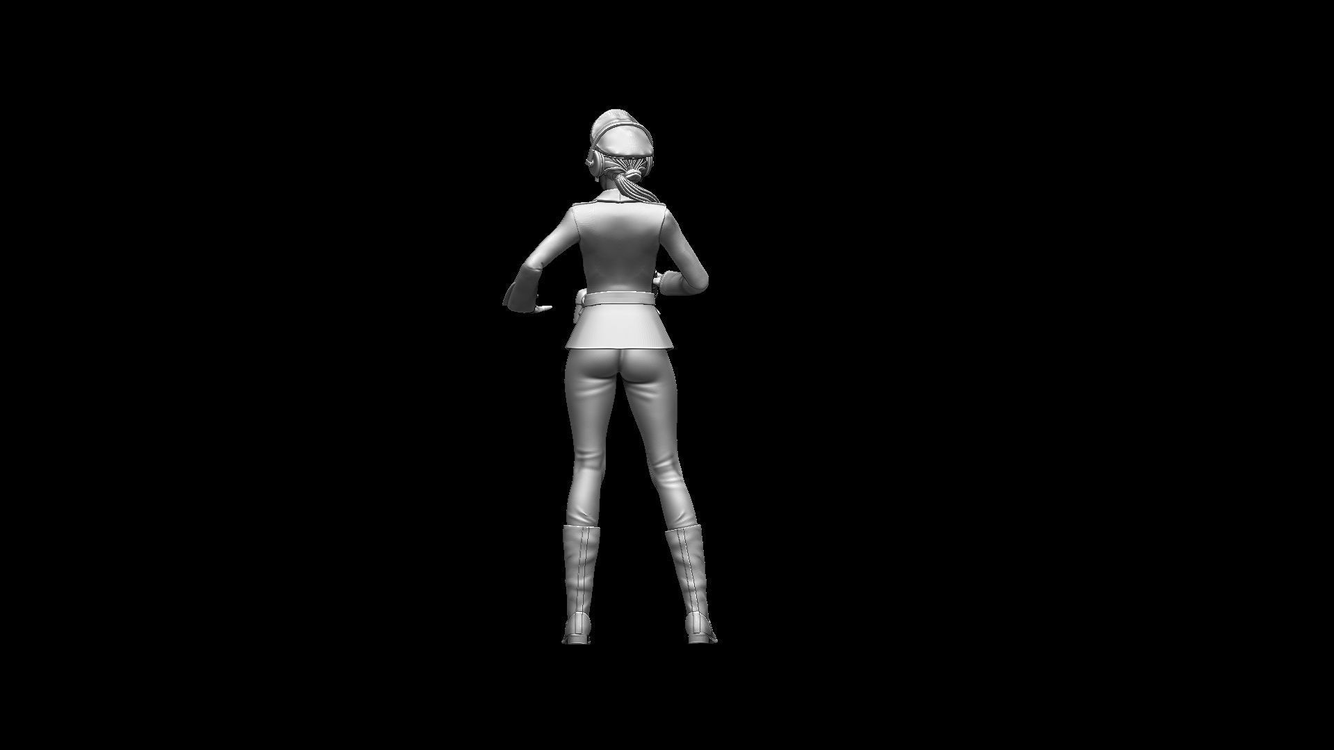 german girl tank crew 3D print model_5