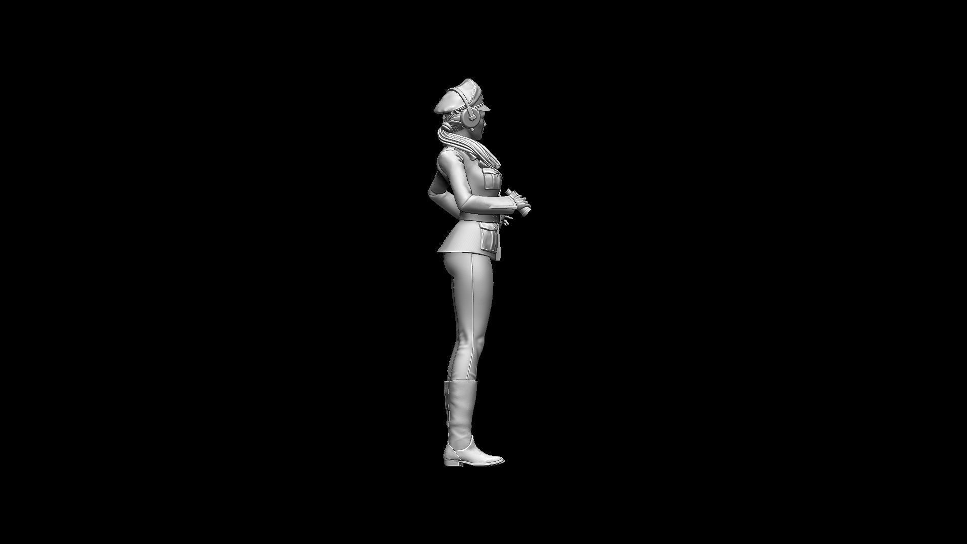 german girl tank crew 3D print model_57