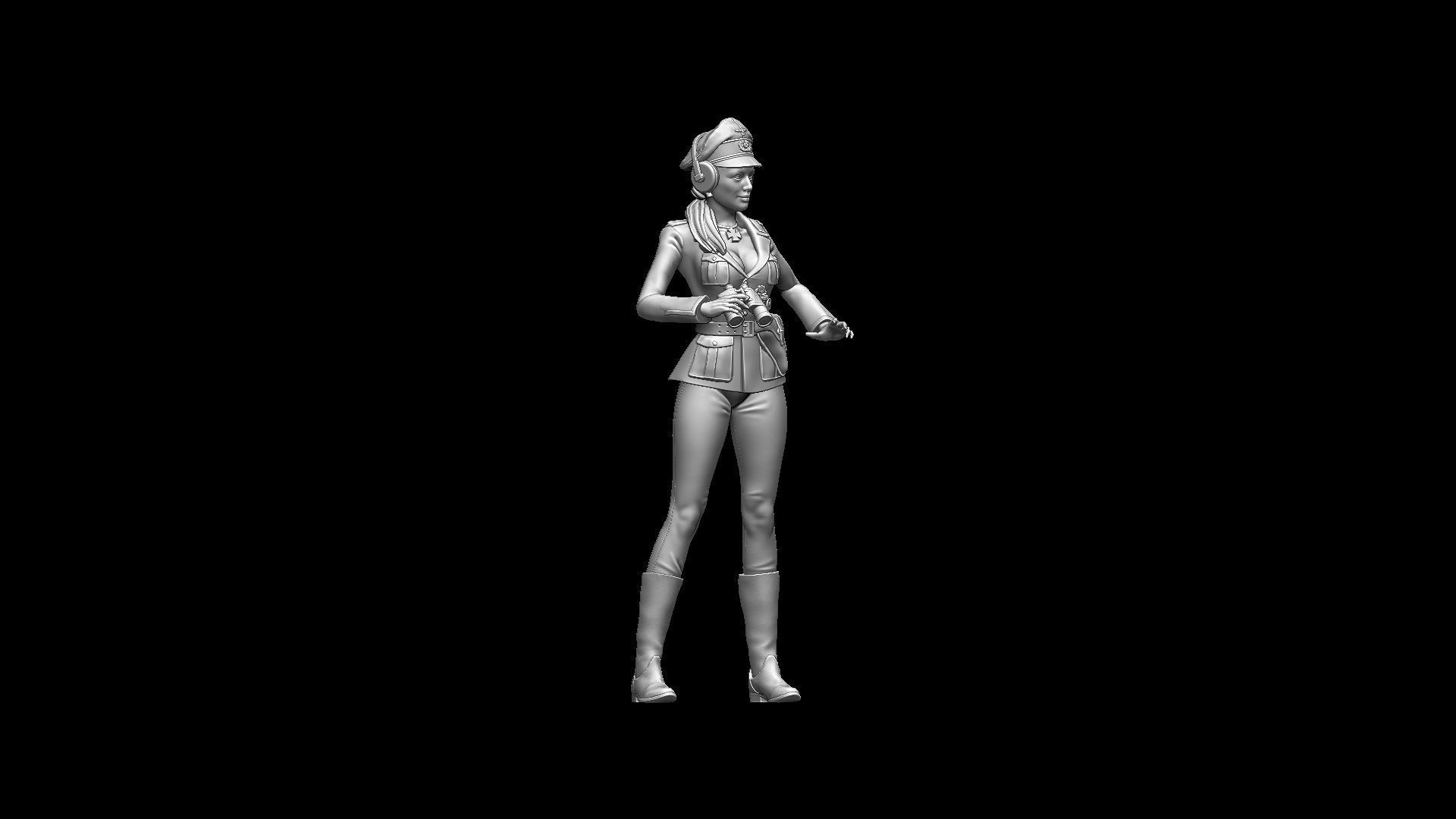 german girl tank crew 3D print model_56