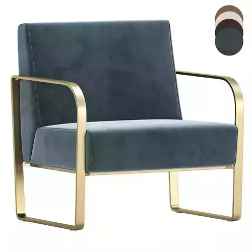 Century Leather and Brass Armchair