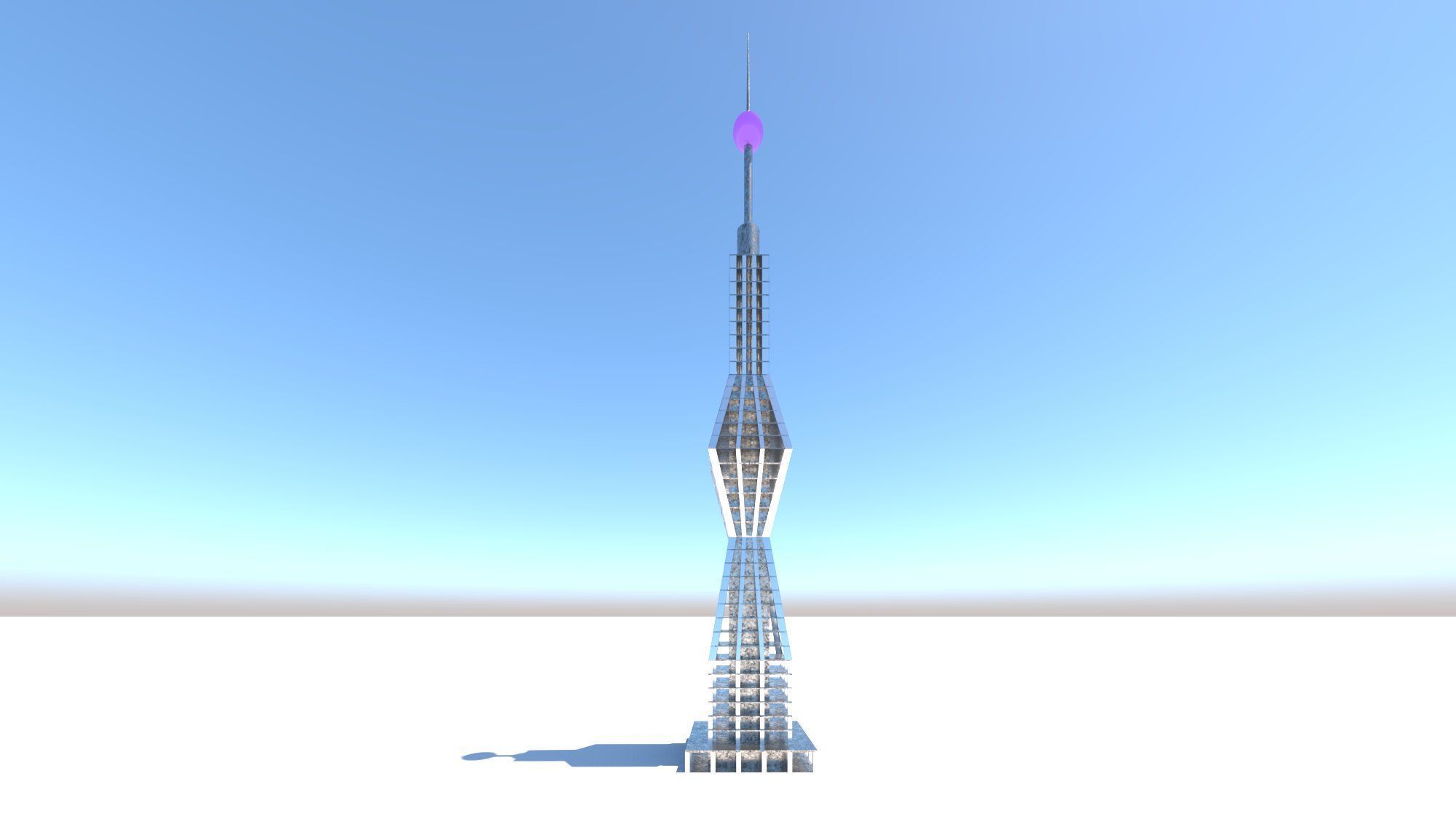 Futuristic Skyscraper Sci-Fi Building 3D model_2