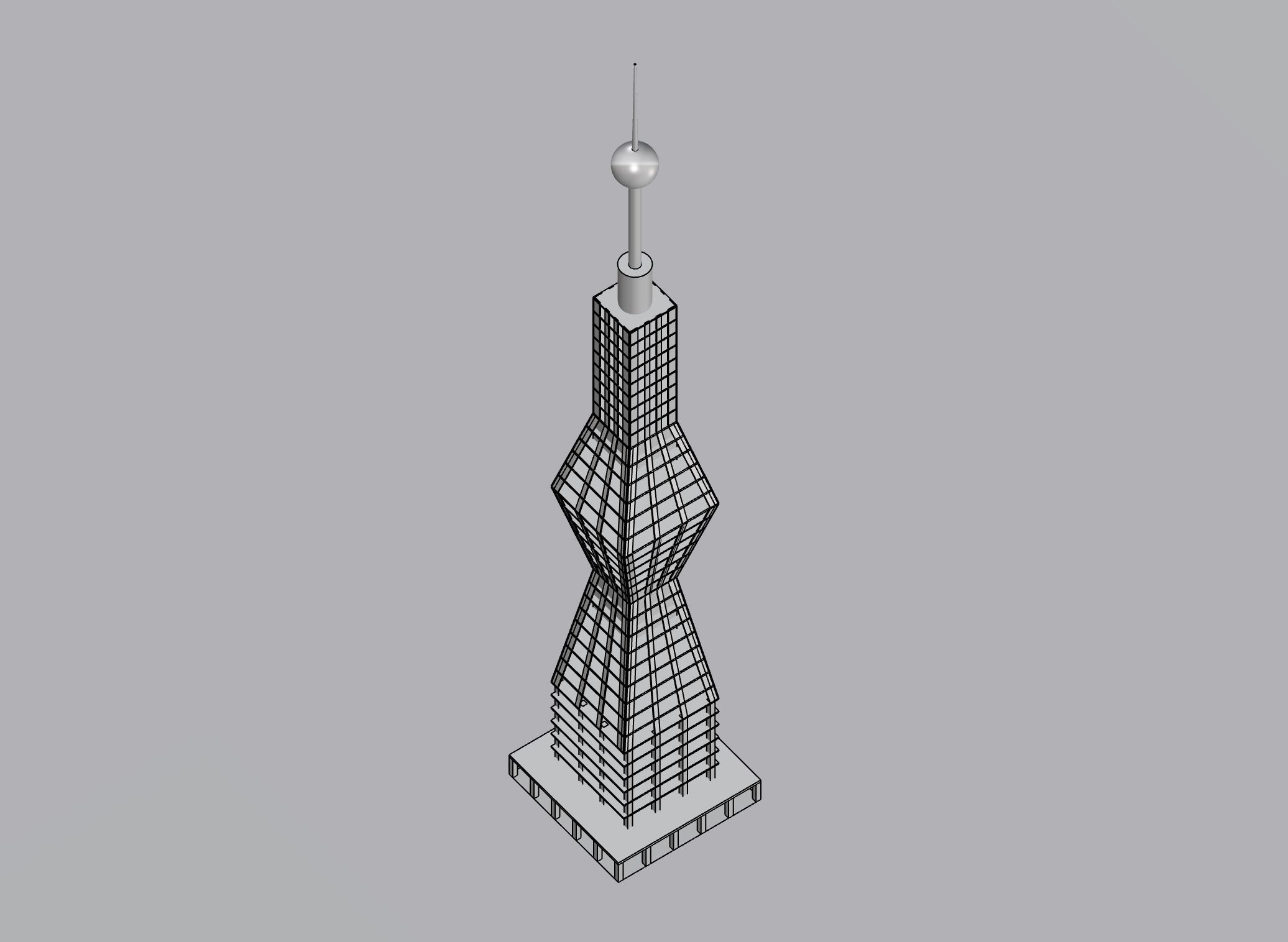 Futuristic Skyscraper Sci-Fi Building 3D model_4