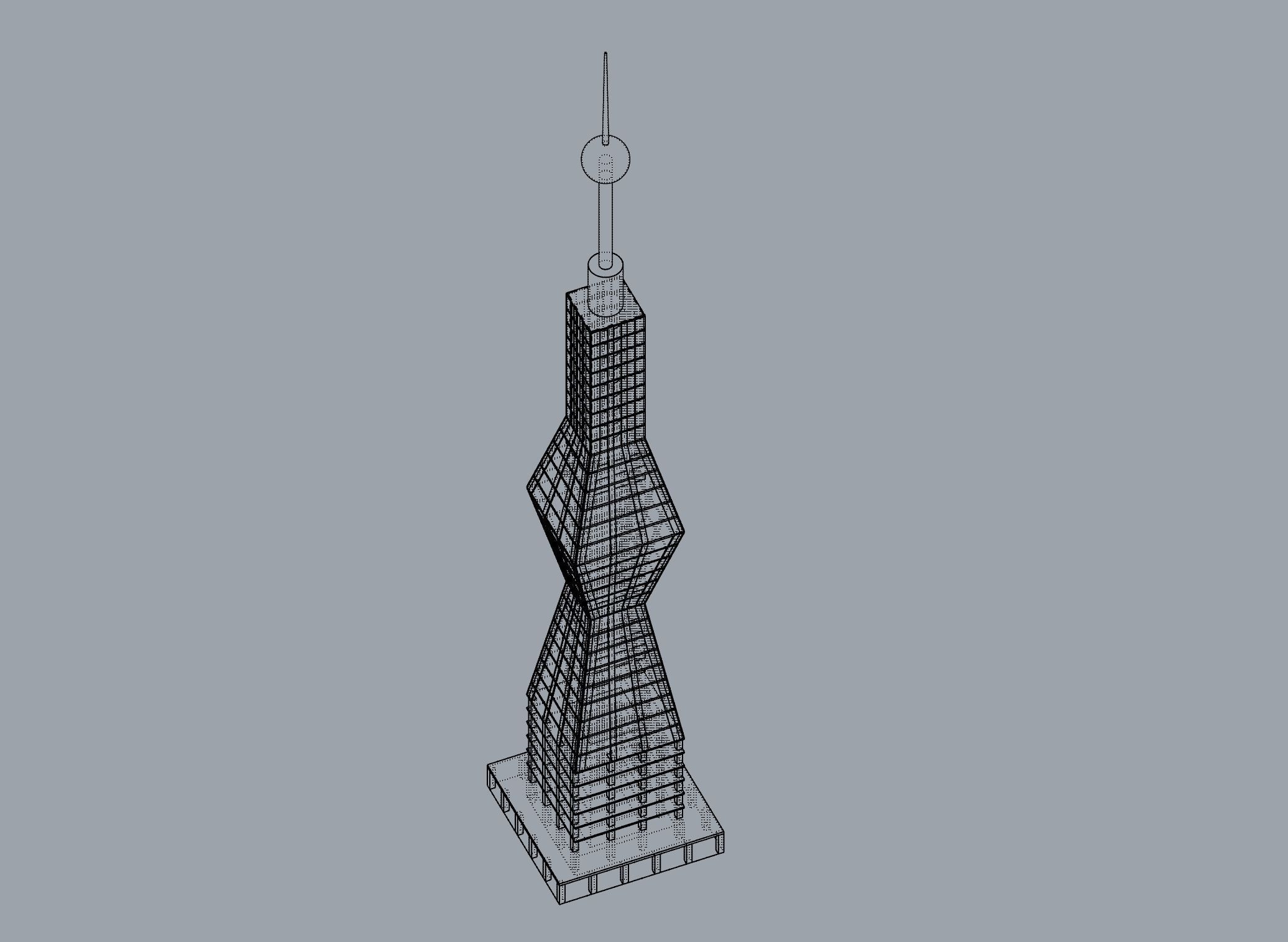 Futuristic Skyscraper Sci-Fi Building 3D model_7