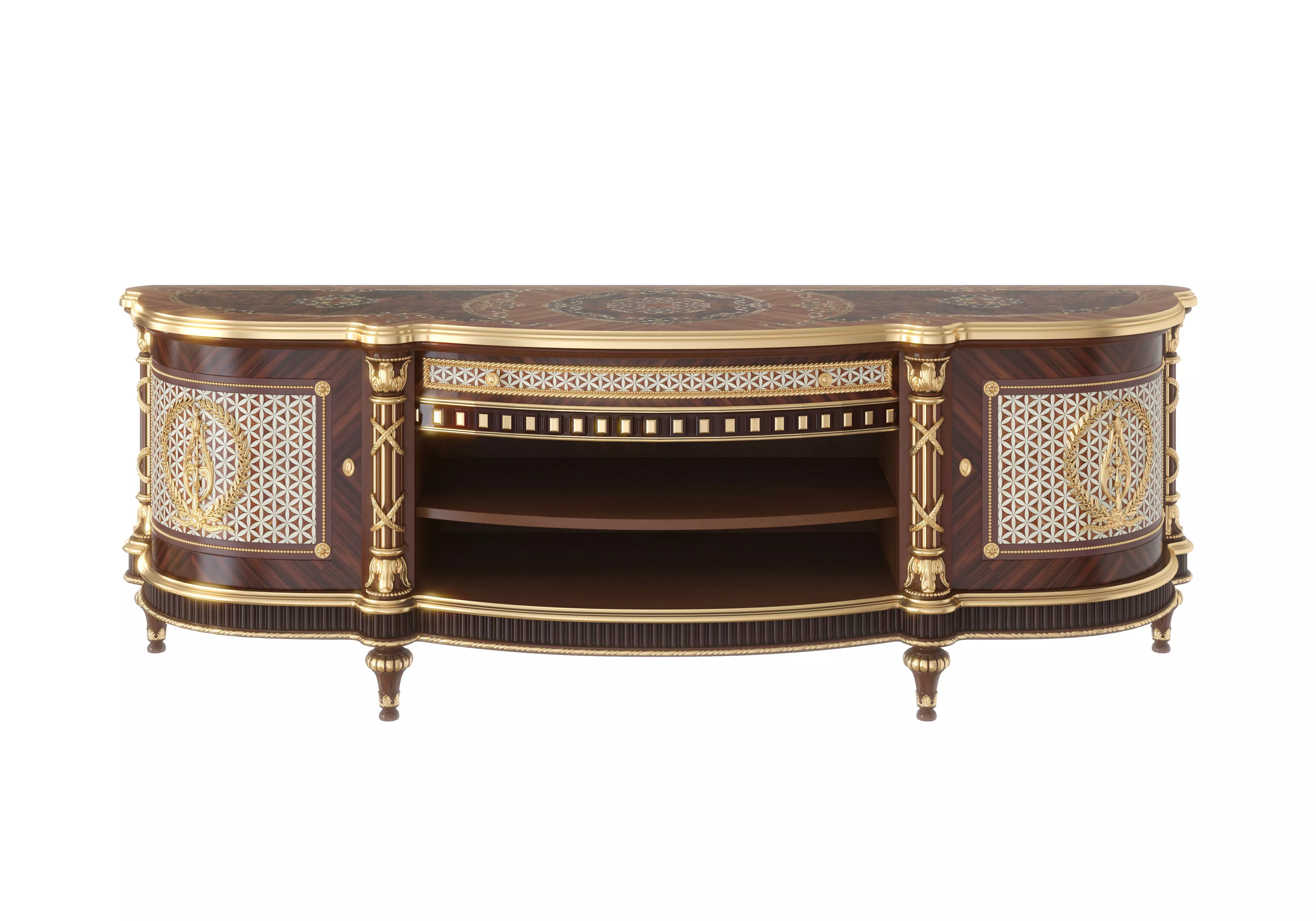 Luxury baroque TV stand by Modenese 3D model