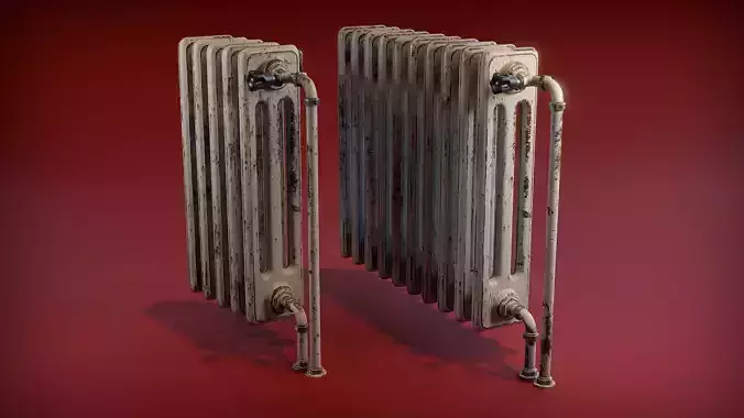 Old Cast Iron Radiators Low-poly 3D model