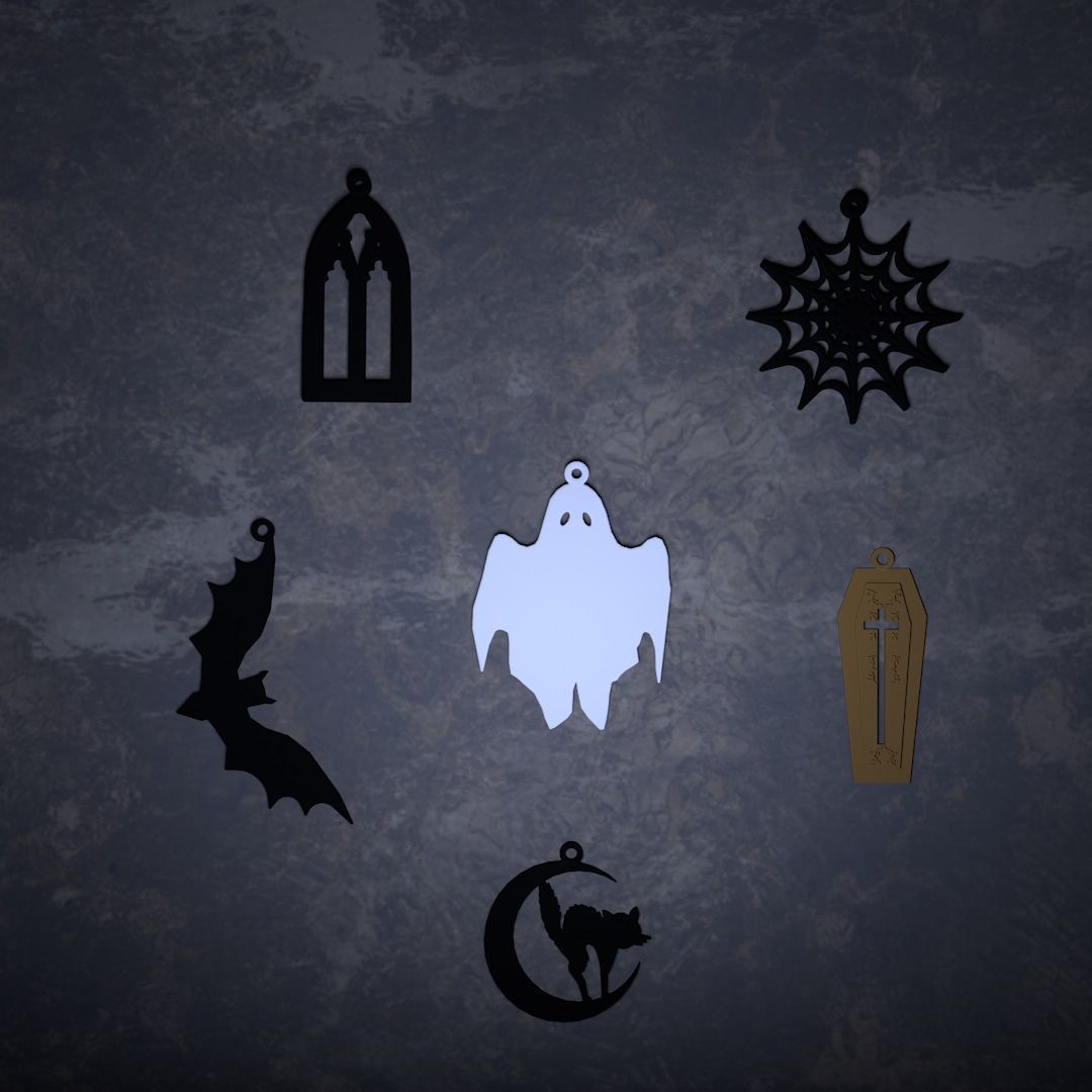 Halloween earrings 3D print model_1