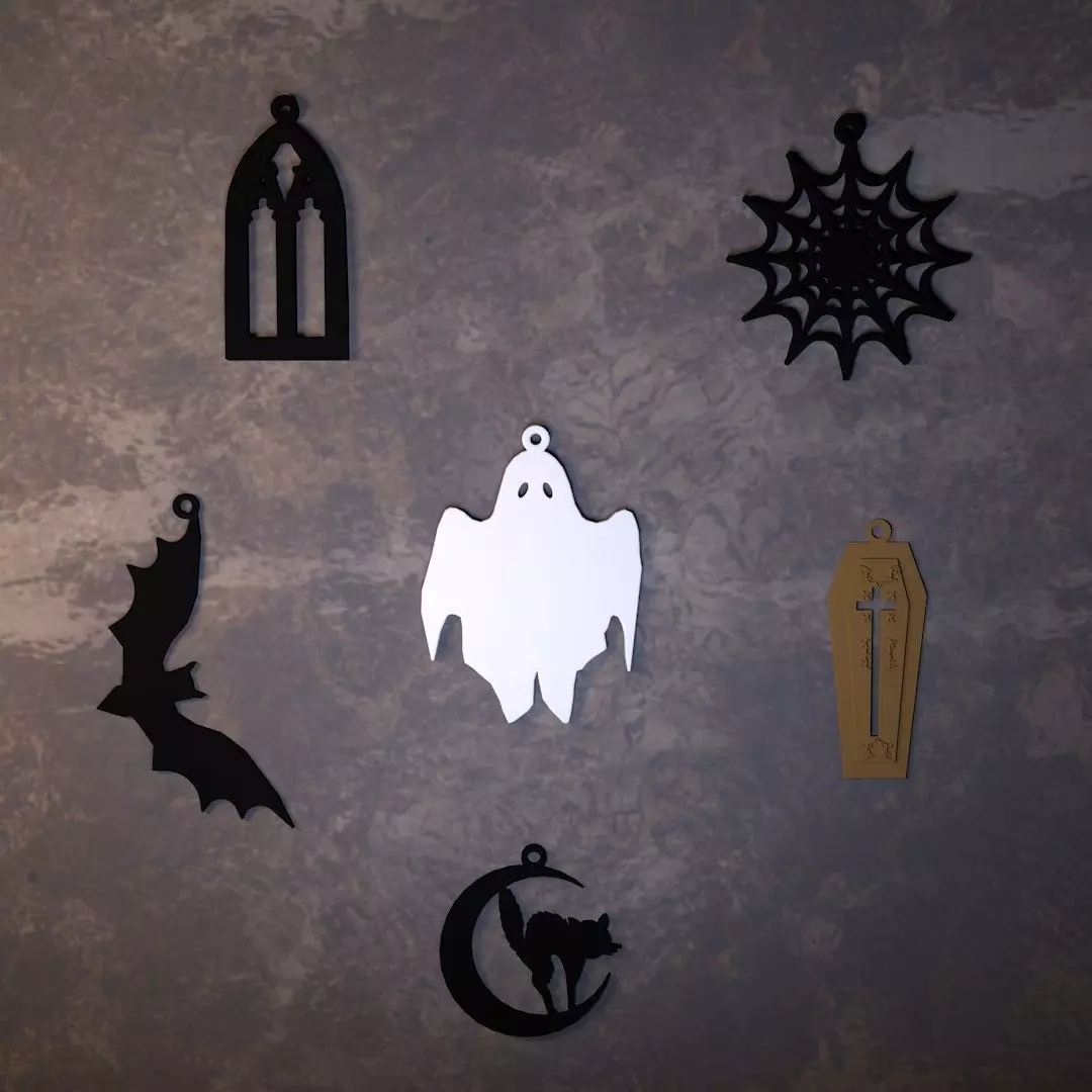 Halloween earrings 3D print model_0