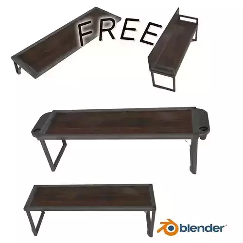 Free low poly bench 