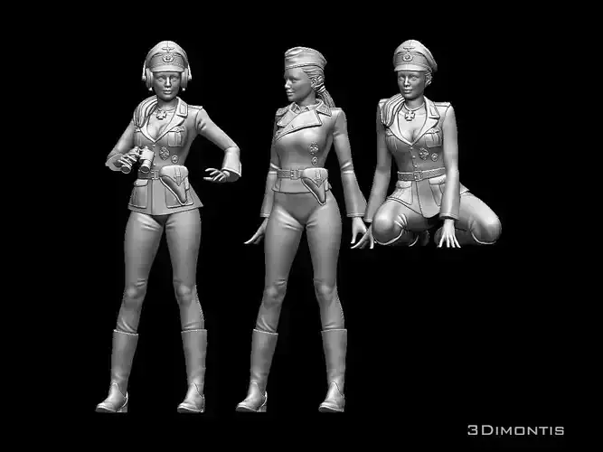 german girl tank crew 3D print model