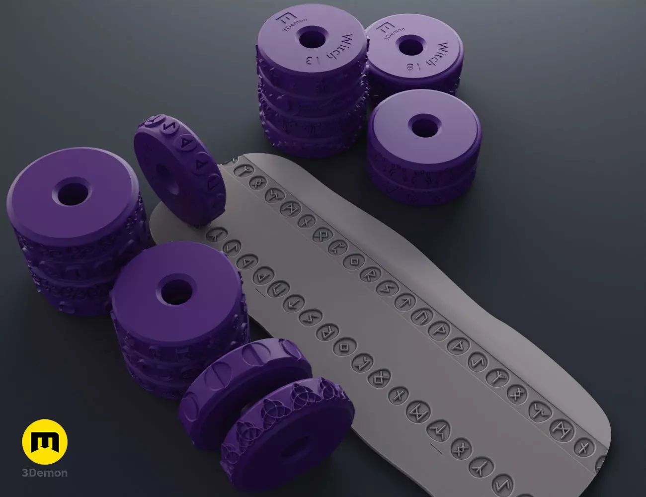 Stamp Wheels - Witchcraft Symbols 3D print model_0