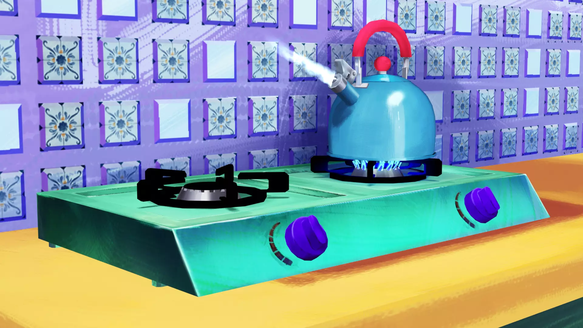 3D Hand-painted Teapot Model 3D model