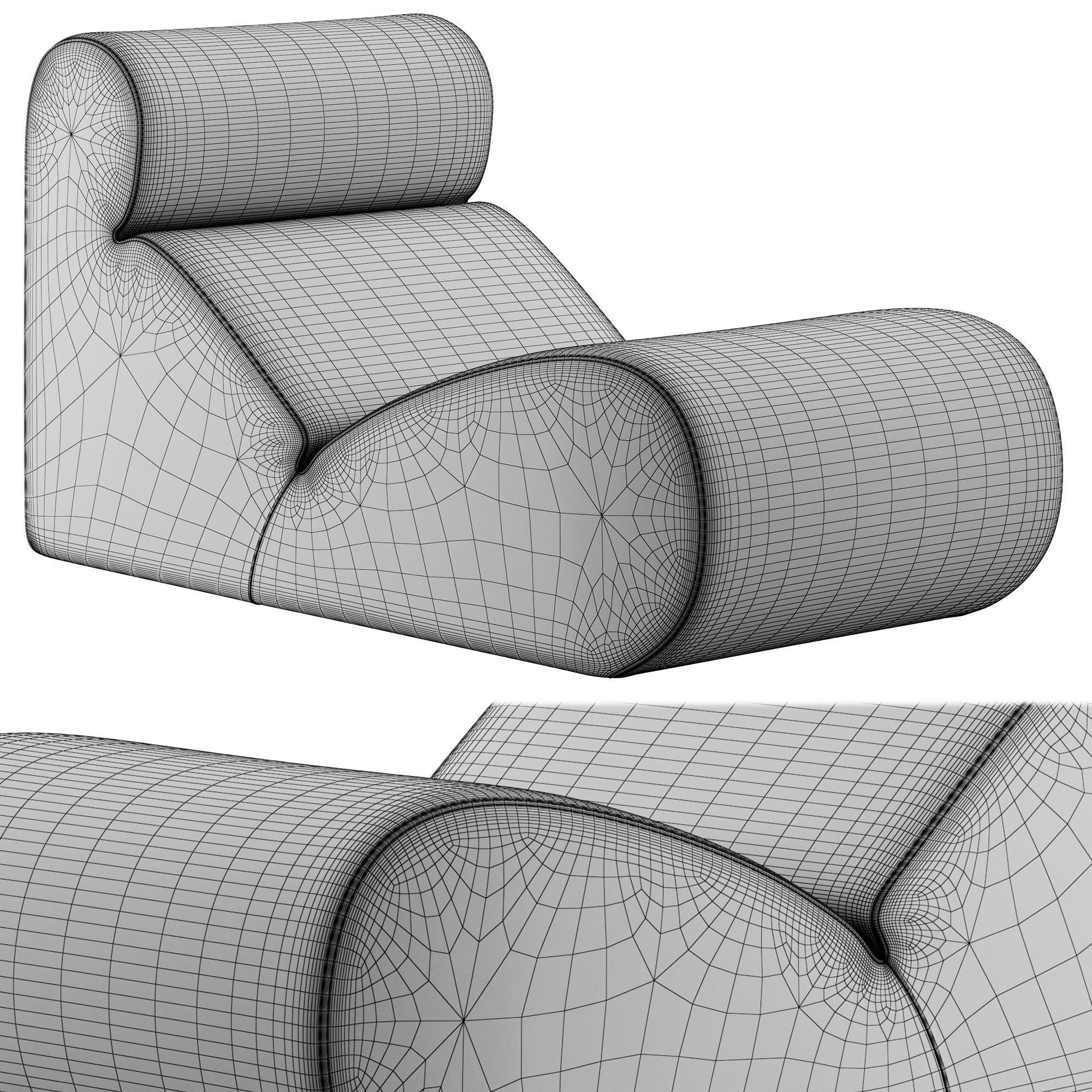 Boborelax Lounge Chair By Arflex 3D model_5