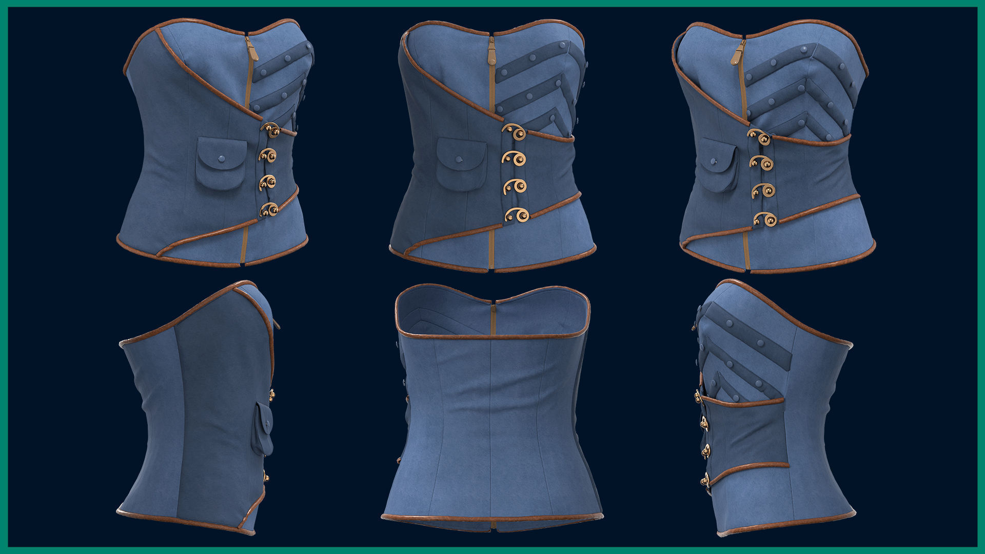 5 female corset 3D model_1