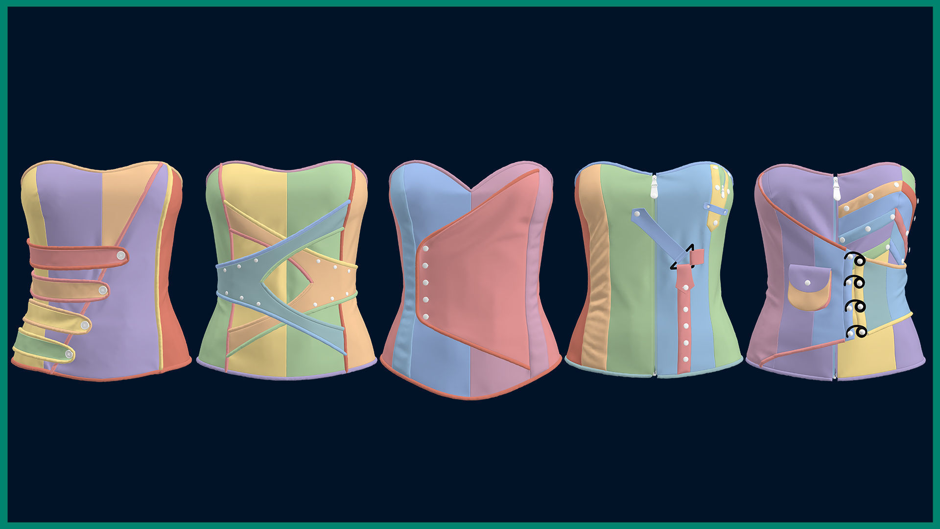 5 female corset 3D model_7