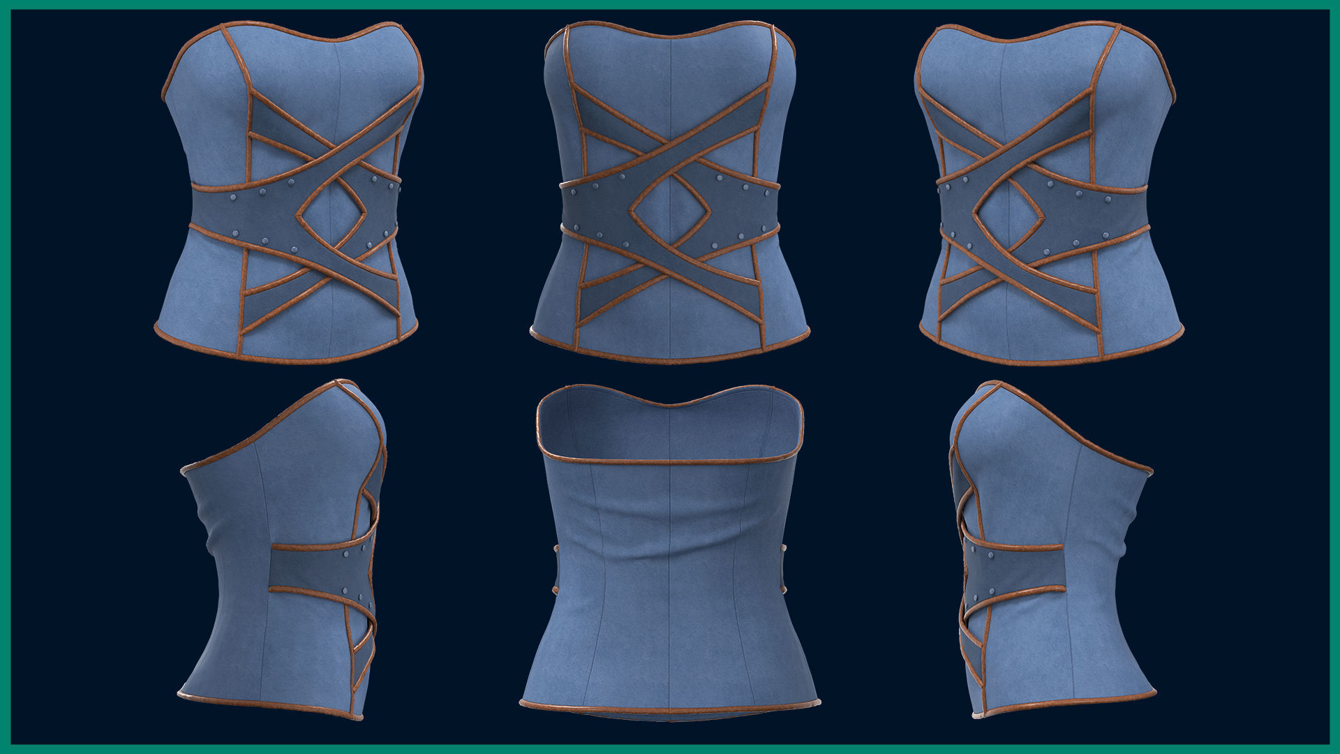 5 female corset 3D model_2