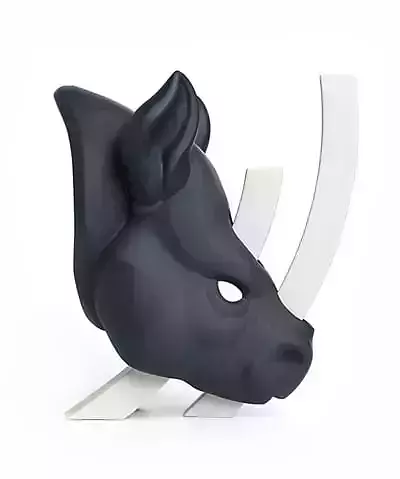 Rhyno Black Edition Decorative Sculpture Fan Art Toy 