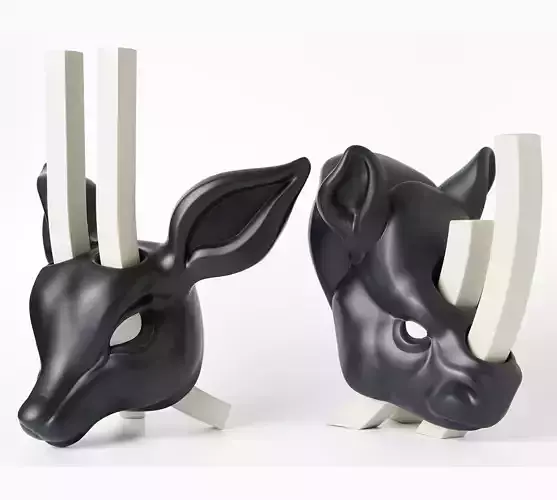 Antelope n Rhyno Decorative Sculpture Fan Art Toy