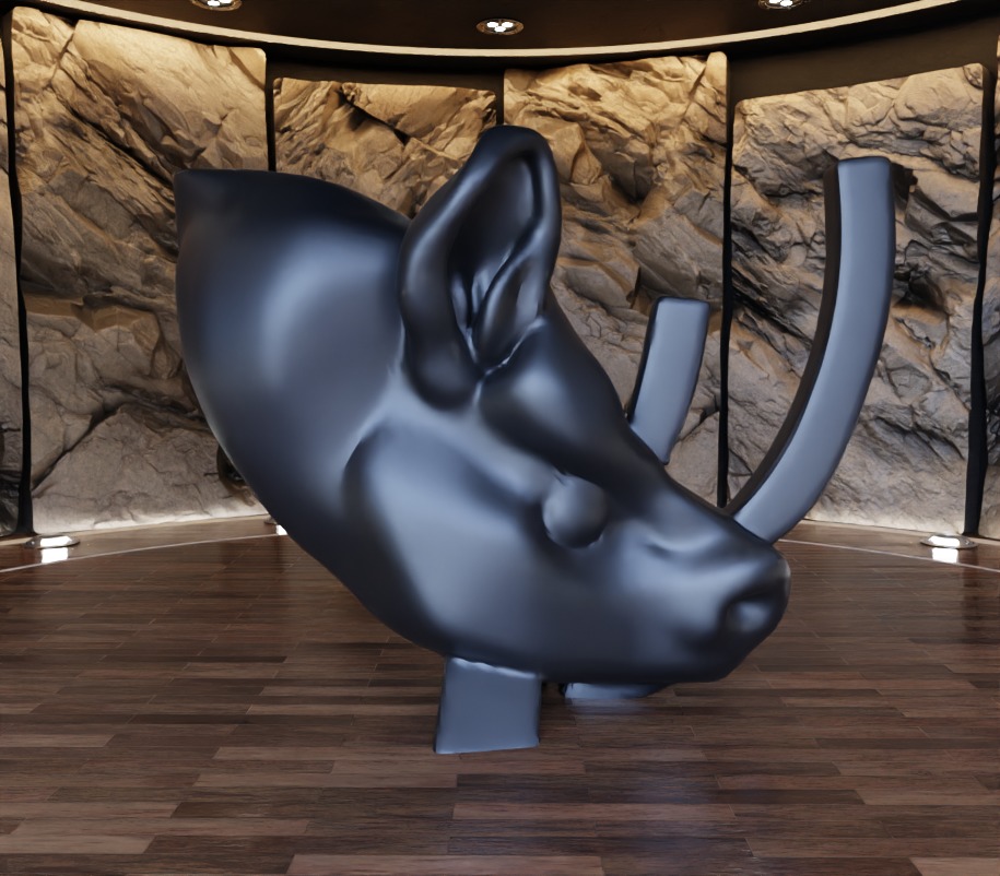 Antelope n Rhyno Decorative Sculpture Fan Art Toy 3D print model_5