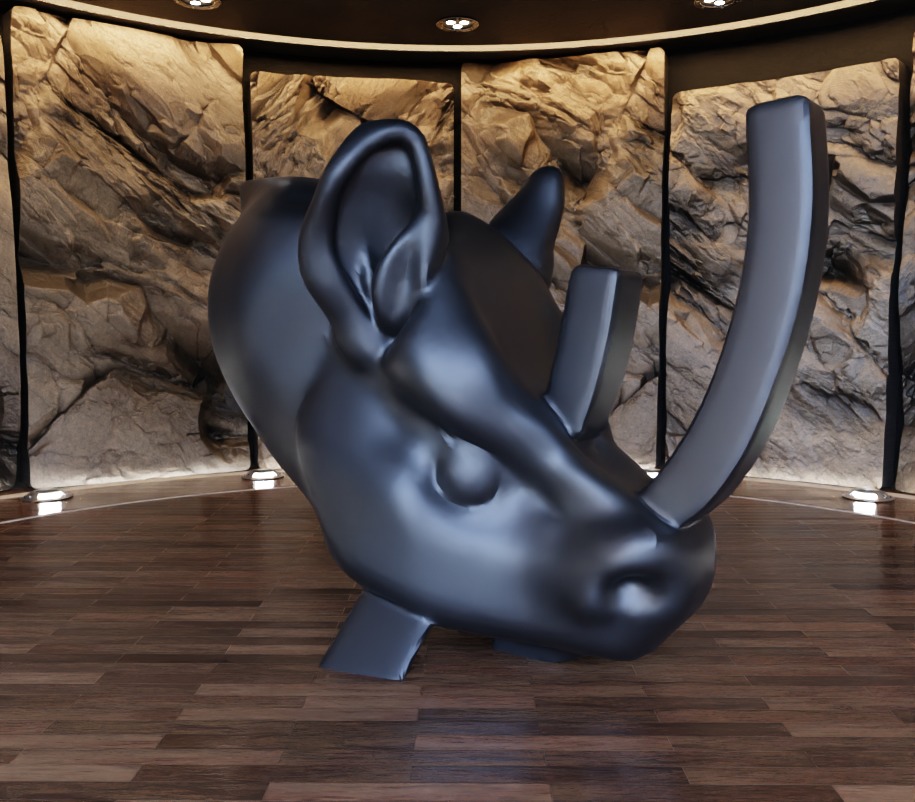 Antelope n Rhyno Decorative Sculpture Fan Art Toy 3D print model_3