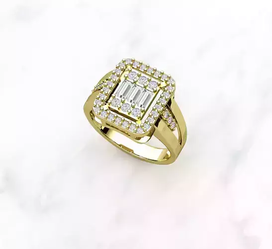 RING WITH STONES 3D print model