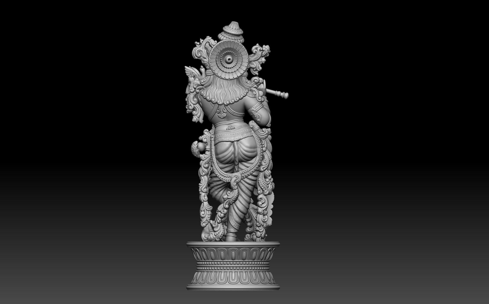 Krishna ji hindu god idol for 3d print 3D print model_4