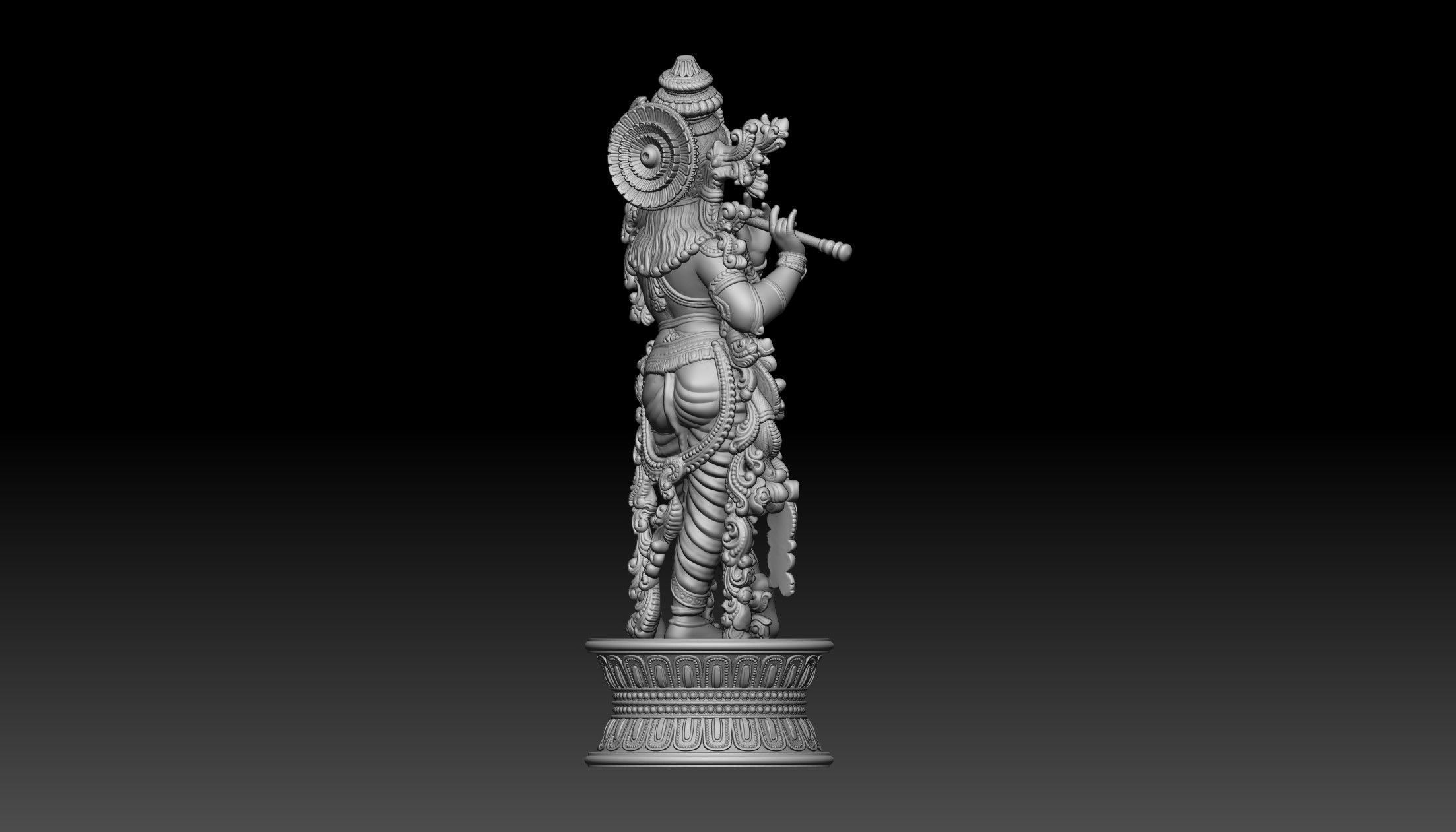Krishna ji hindu god idol for 3d print 3D print model_6