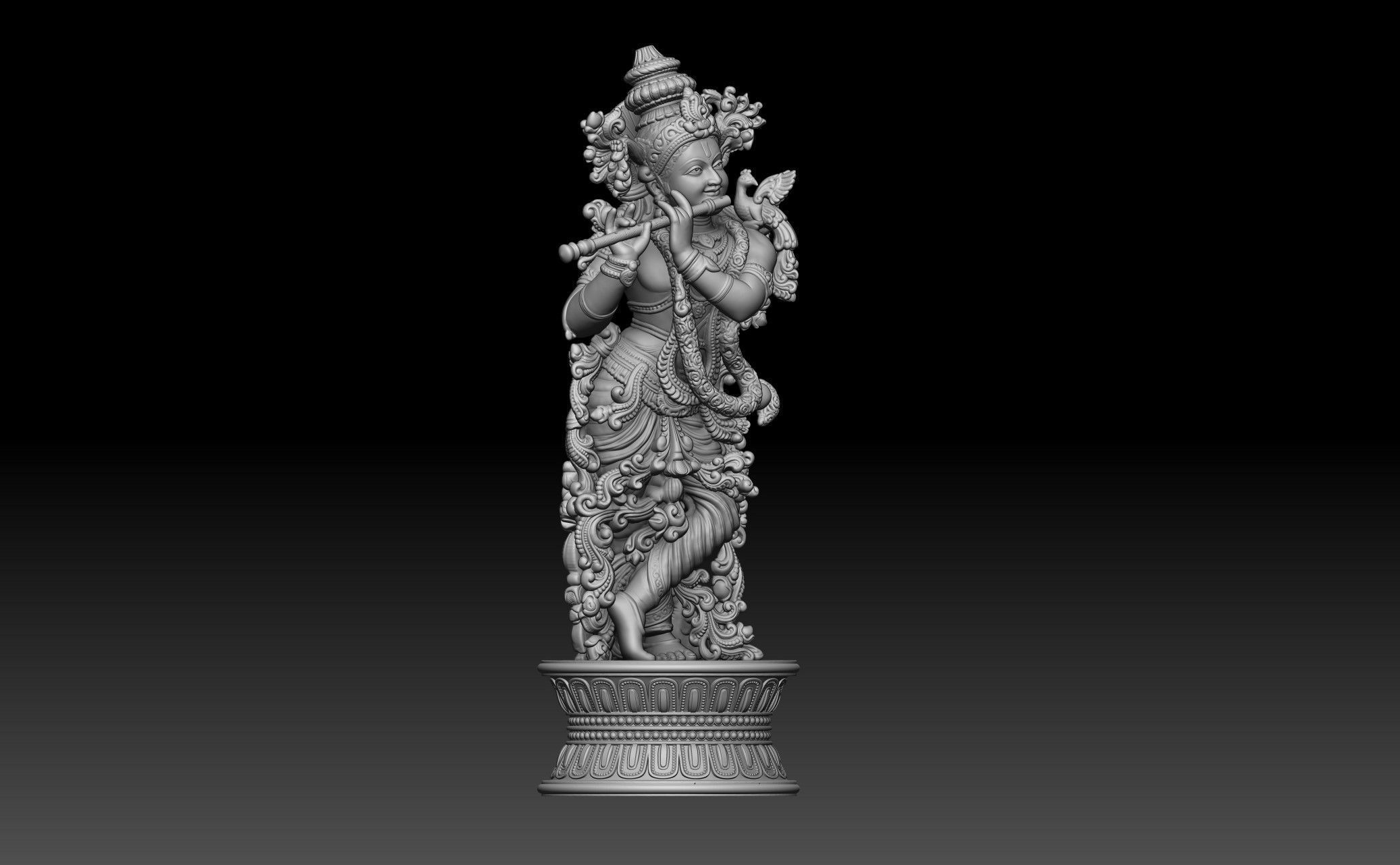 Krishna ji hindu god idol for 3d print 3D print model_2