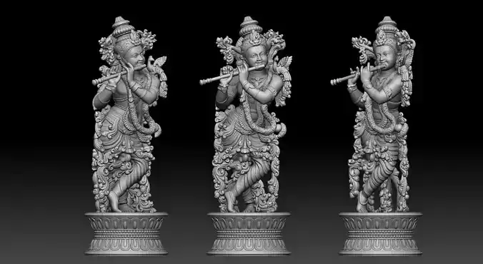 Krishna ji hindu god idol for 3d print