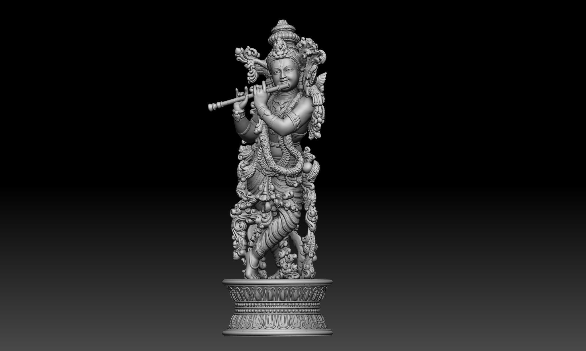 Krishna ji hindu god idol for 3d print 3D print model_3