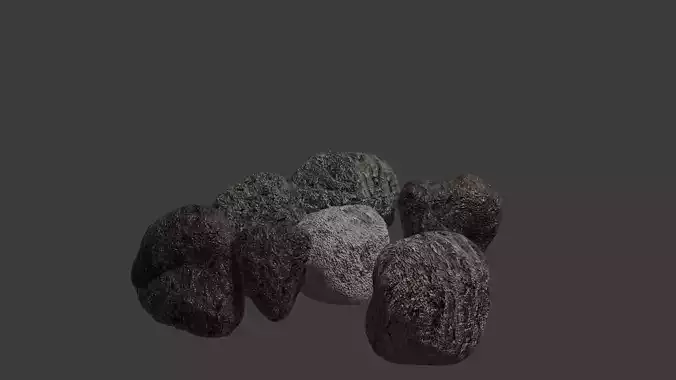 low poly rock set