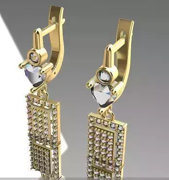 Earring Diamond 3D model Texture
