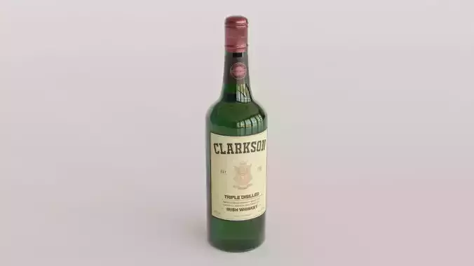 Whiskey Bottle Low-poly 3D model