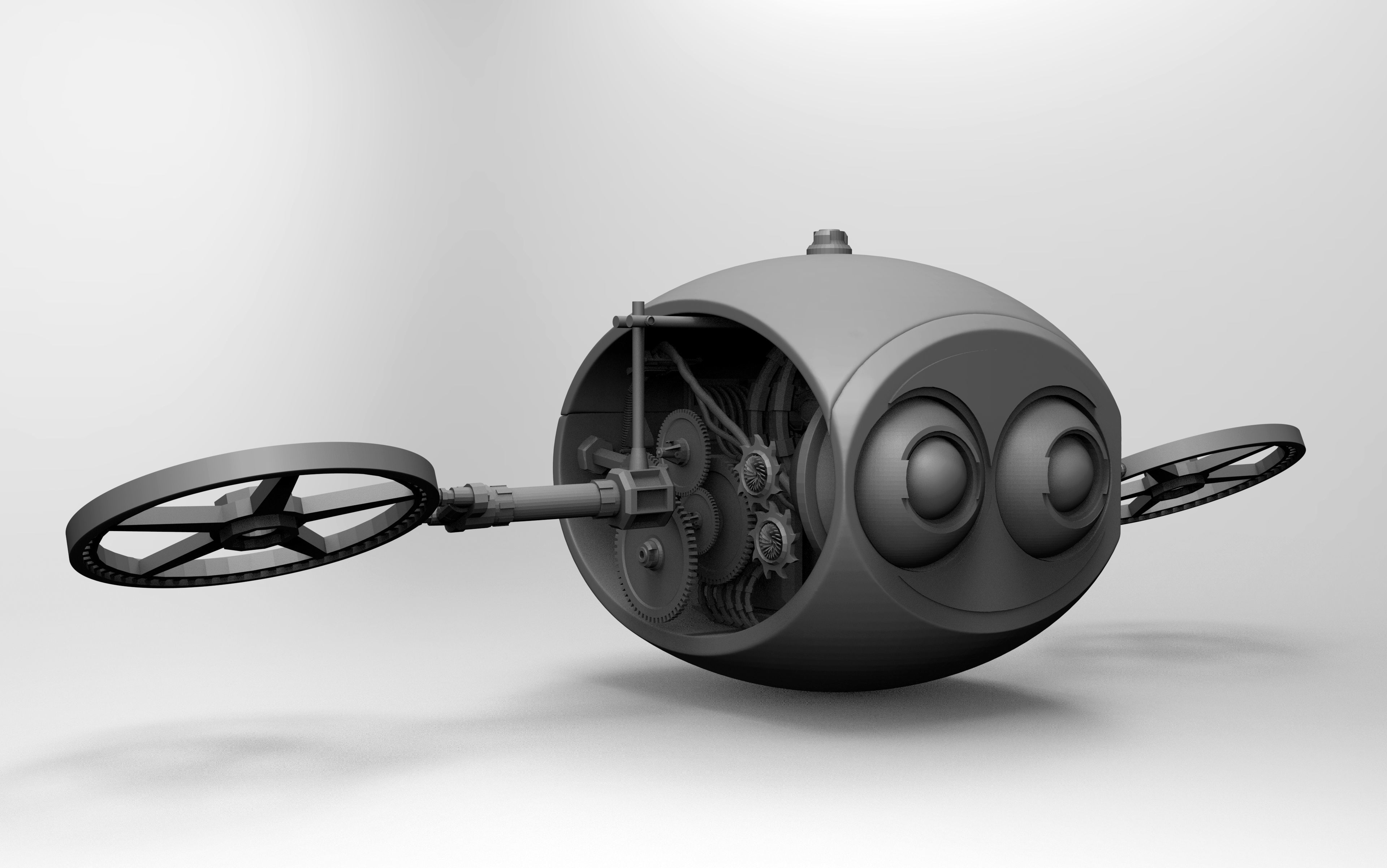 FREE Robot Drone and Character 3D model_15