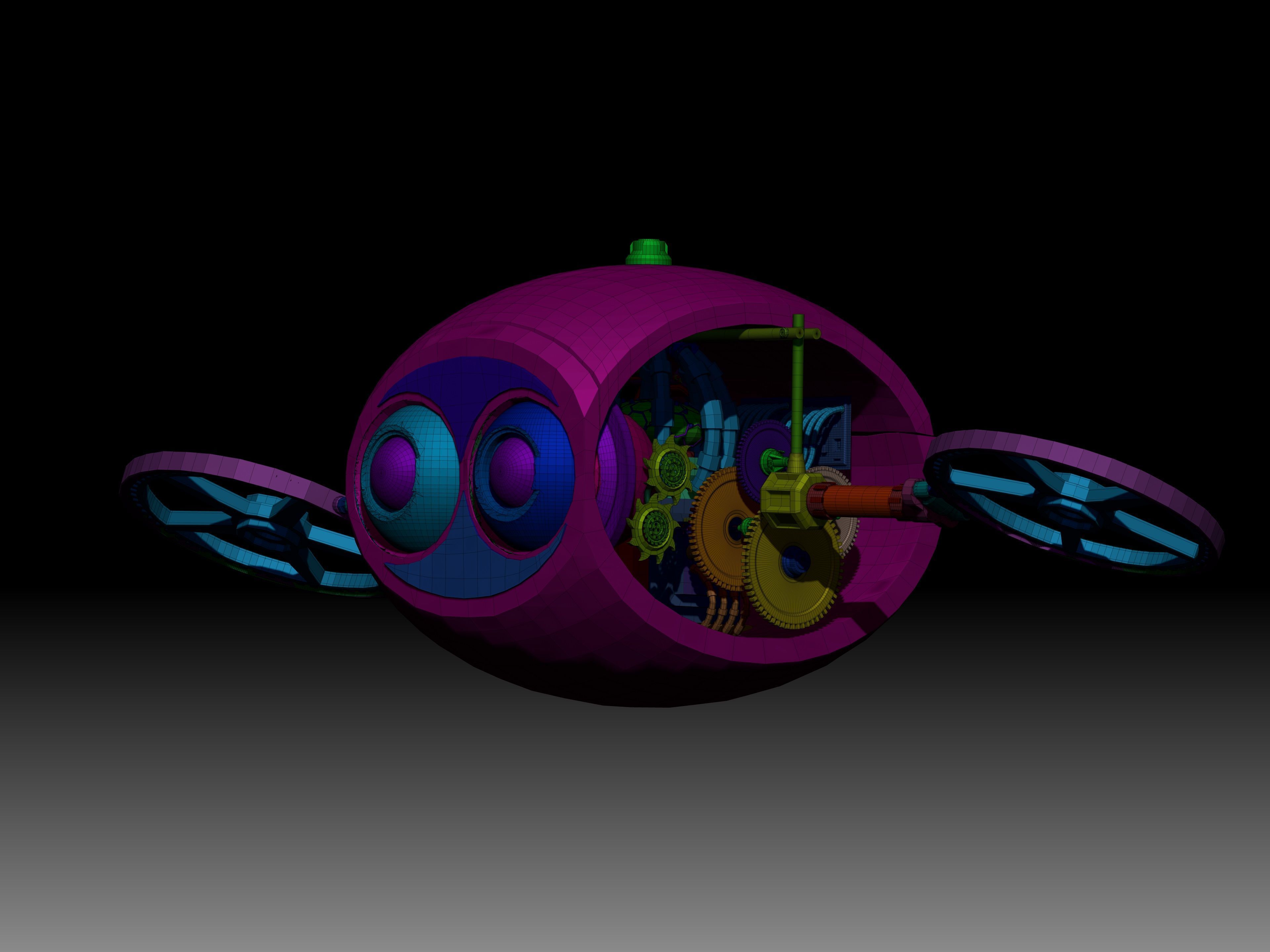 FREE Robot Drone and Character 3D model_25