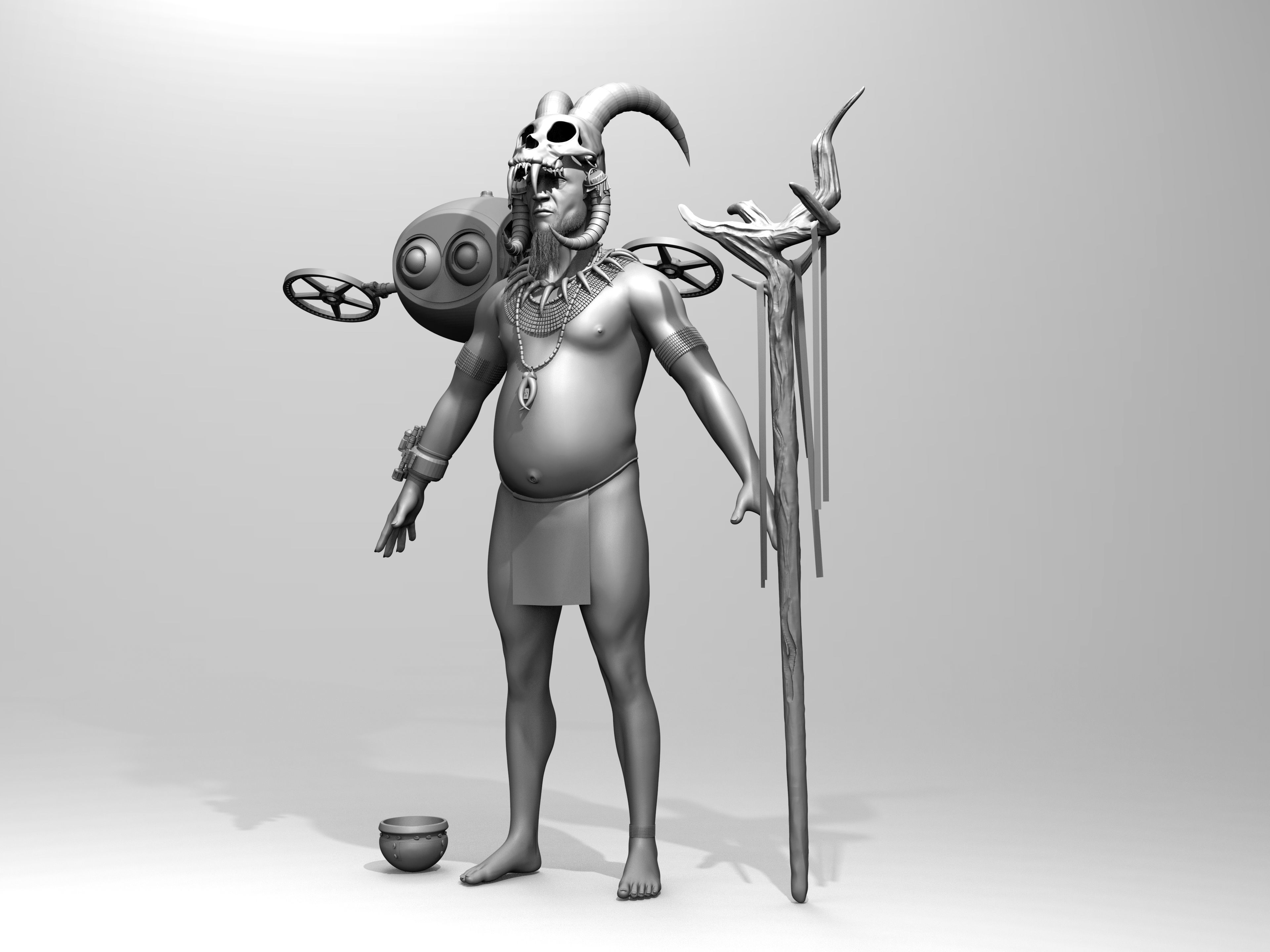 FREE Robot Drone and Character 3D model_40