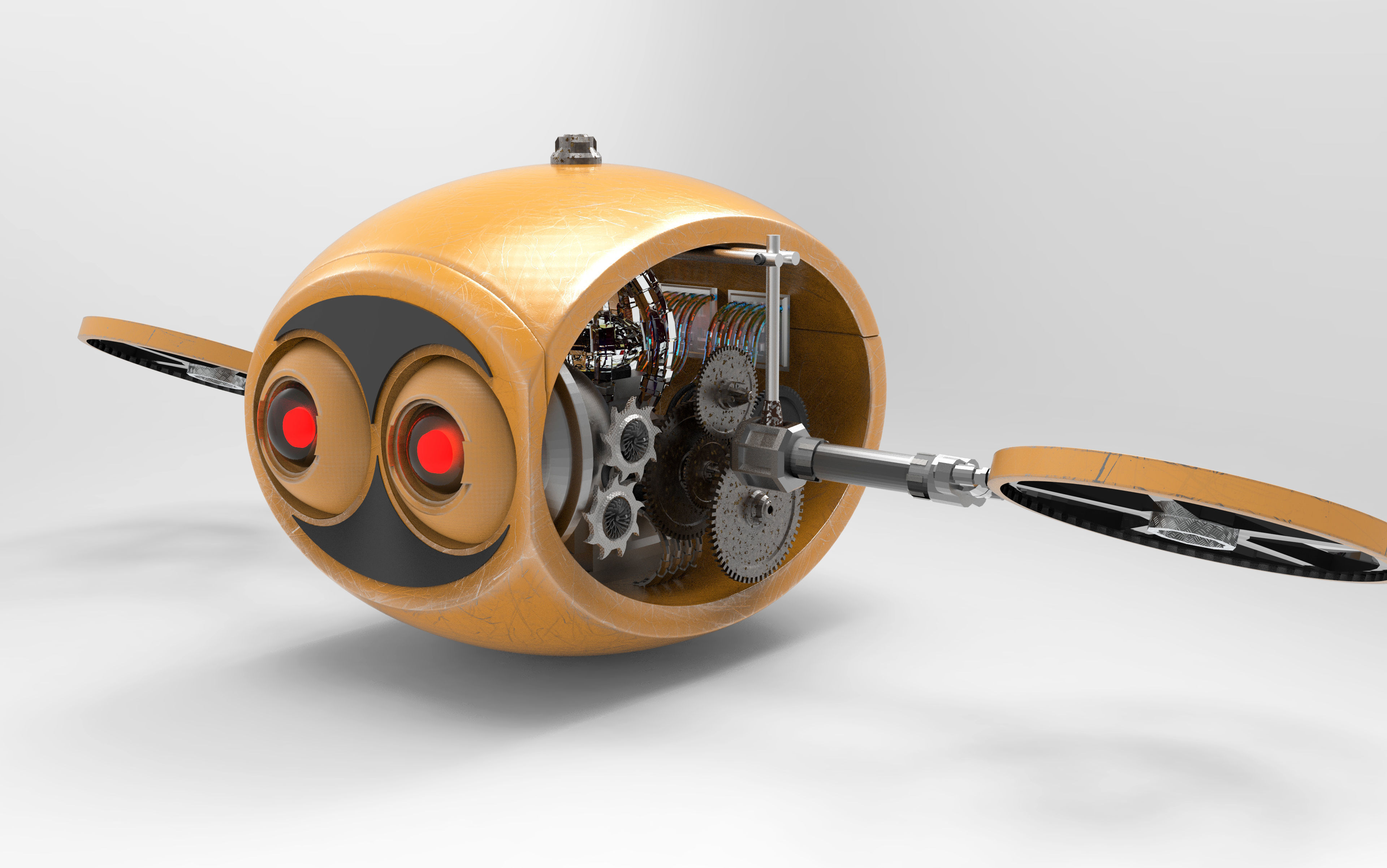 FREE Robot Drone and Character 3D model_16