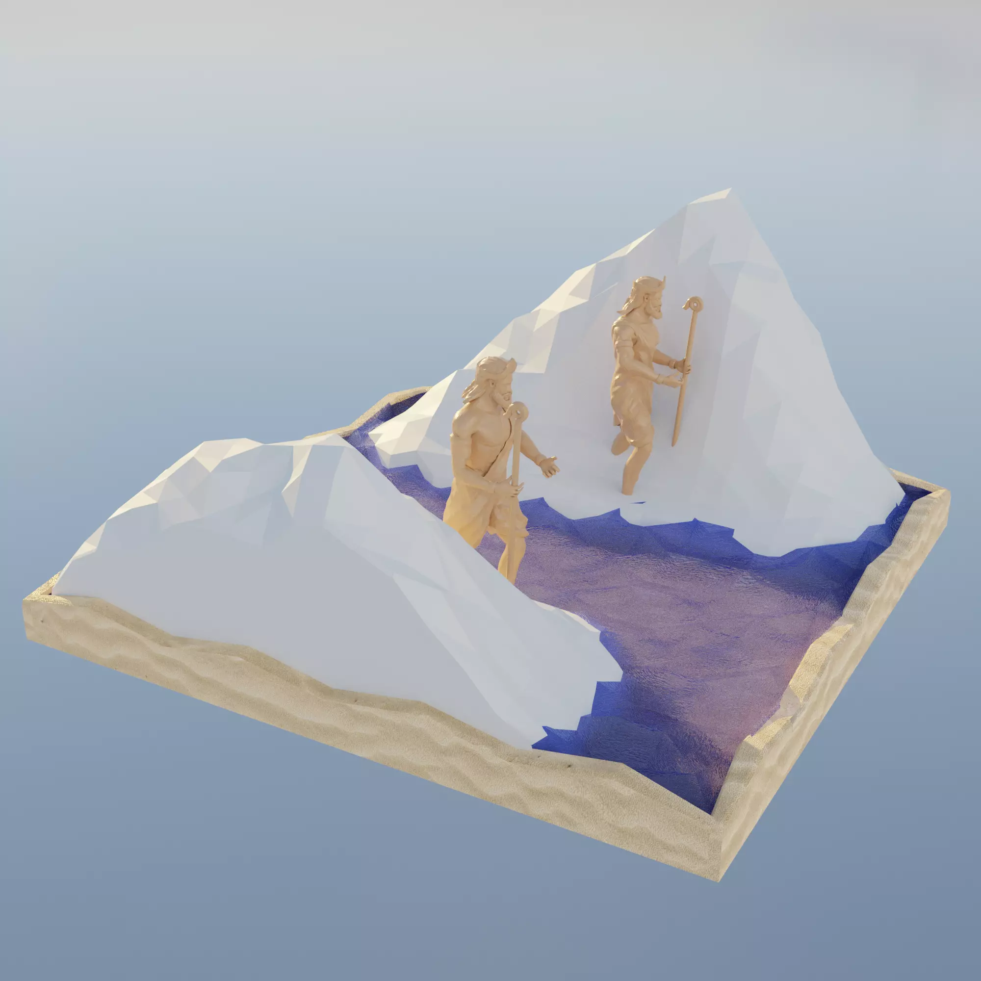 lake model Low-poly 3D model_0