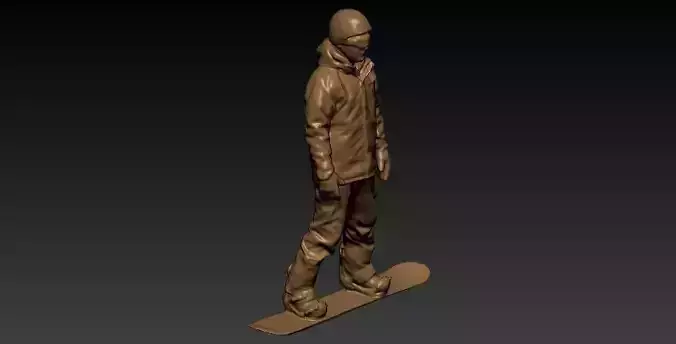 Snowboarder statue - 3D print 3D print model