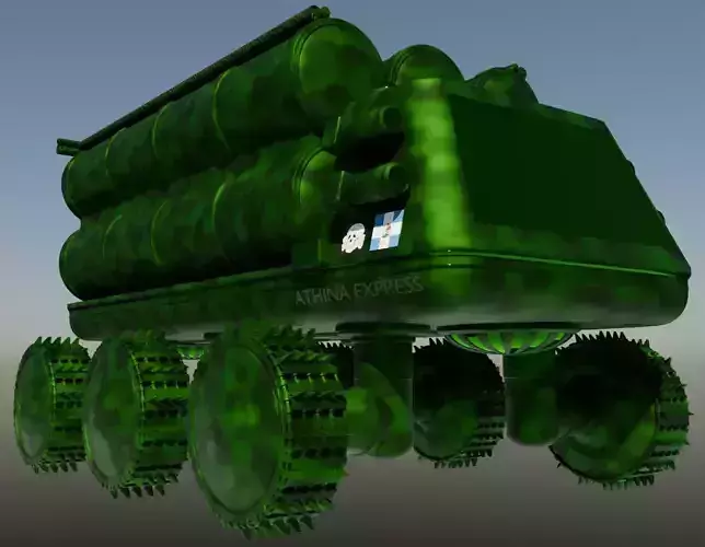 High-polly Remote Controled Fighting Vehicle MLRS 3D model