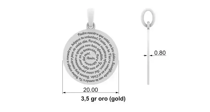 pingente padre nuestro 