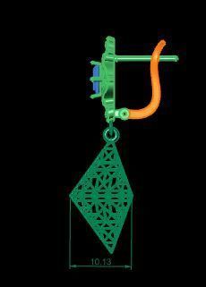 Earring Direct Casting Triangle 3D model Texture 3D 3D print model_4