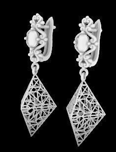 Earring Direct Casting Triangle 3D model Texture 3D 3D print model_2