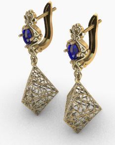 Earring Direct Casting Triangle 3D model Texture 3D 3D print model_14